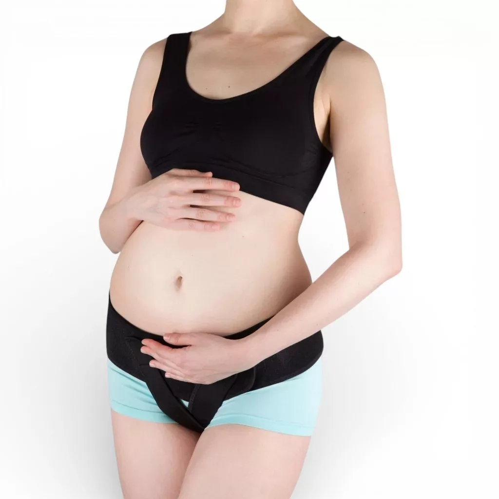 MomCare Kismama derék- és pocaktámasz extra pántokkal kismedencei fájdalmak enyhítésére, S/M