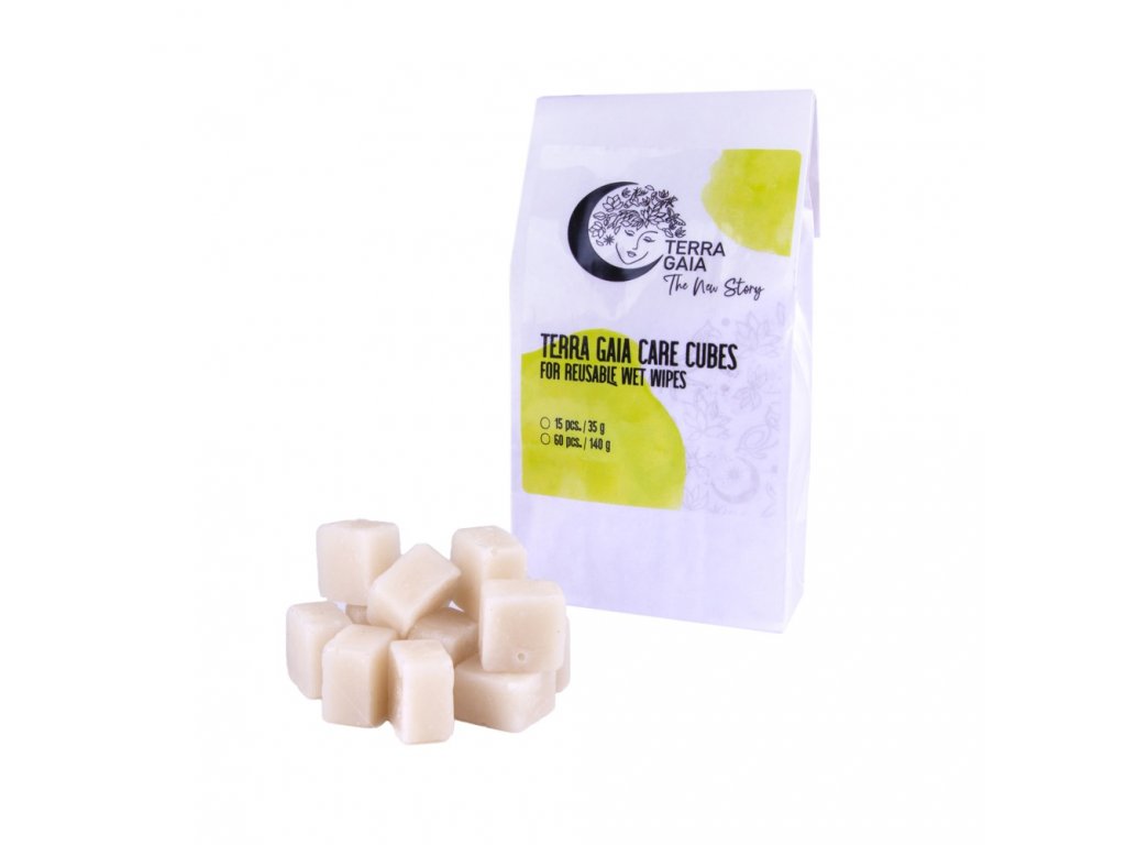 Terra Gaia Care Cubes ápoló kockák újrahasználható nedves törlőkendőhöz, 60db