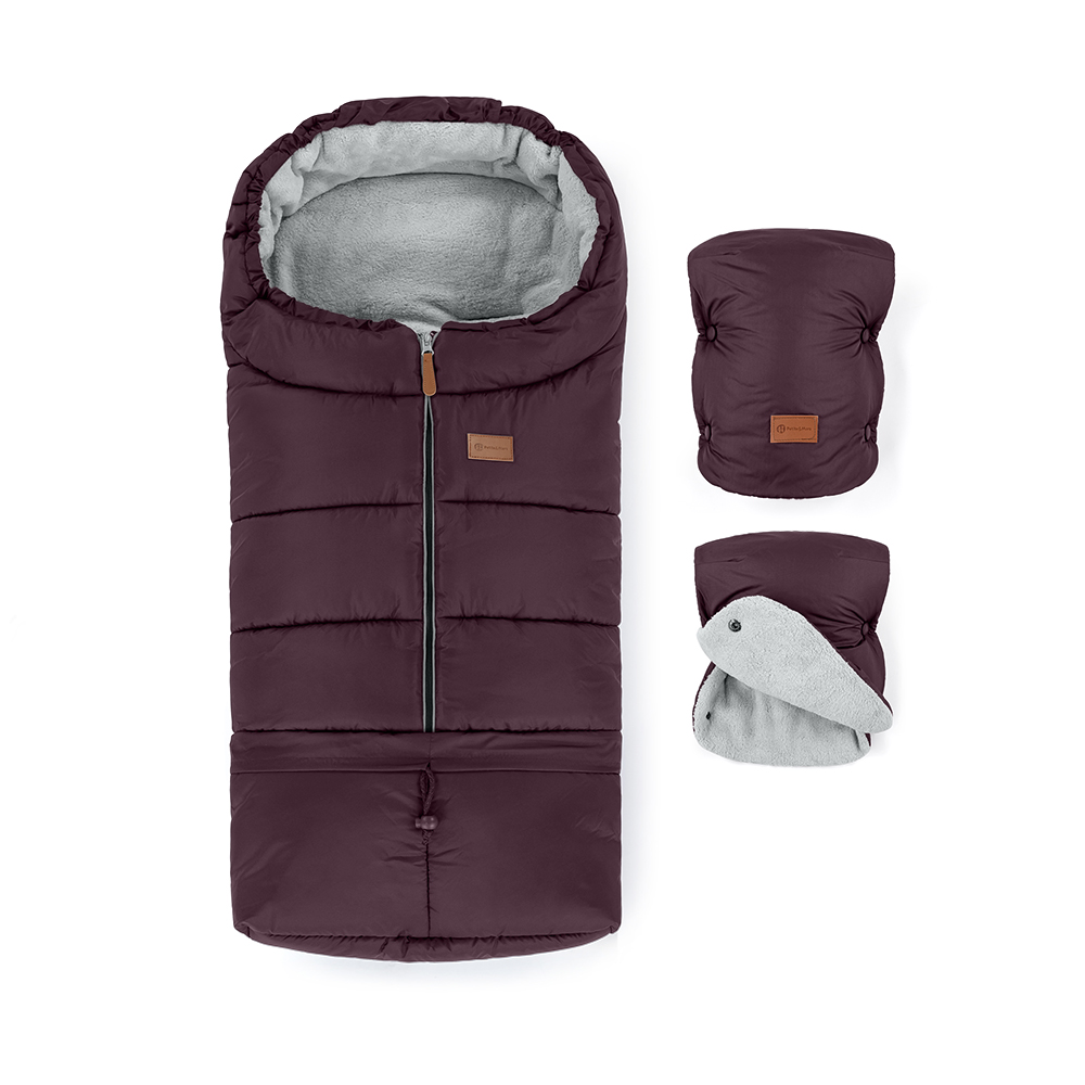 Petite&Mars Téli szett Jibot 3in1 bundazsák + Jasie kézmelegítő, Mysterious Plum