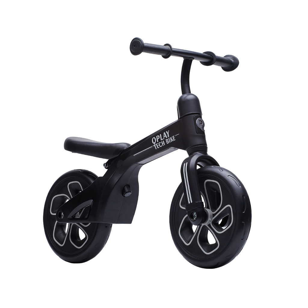 QPlay Tech futóbicikli 2-4 év, 30 kg-ig, Black