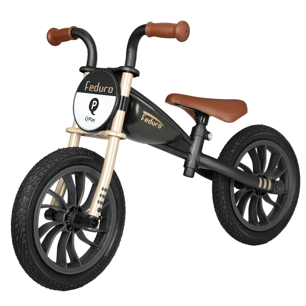 QPlay Feduro futóbicikli, Black/Golden