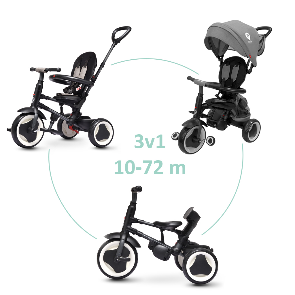 QPlay Rito Eva Plus 3in1 tricikli, szürke