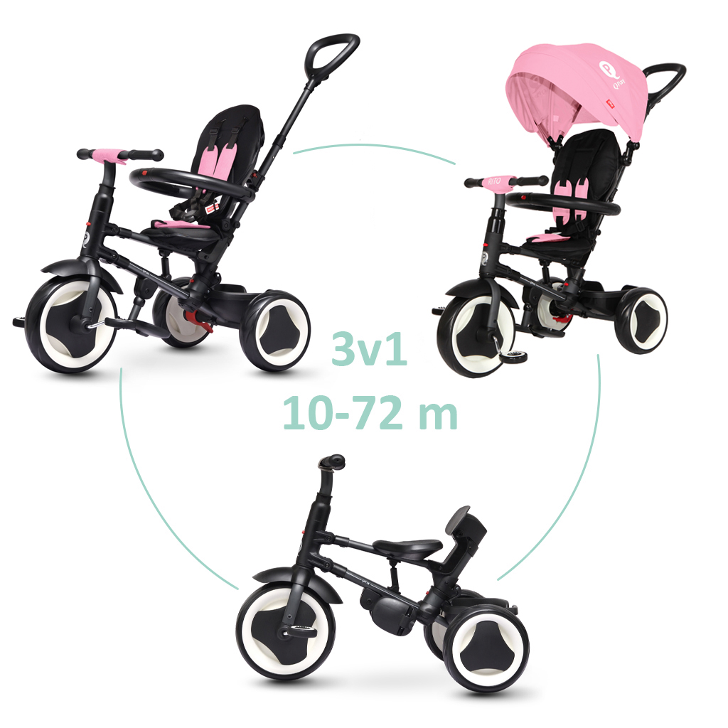 QPlay Rito Eva 3in1 tricikli, pink