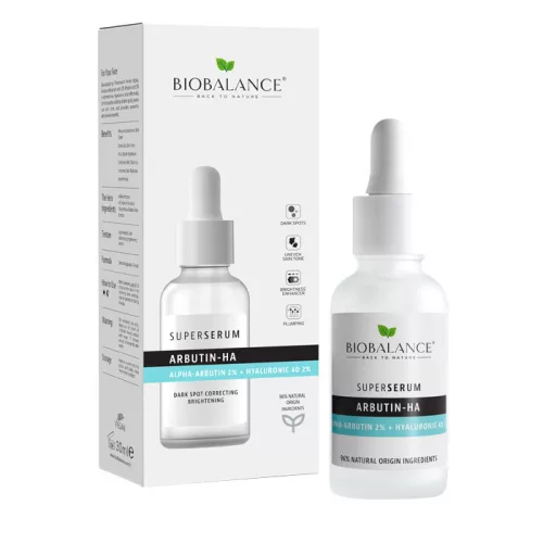 Biobalance Szuperszérum arcra arbutinnal és 4D hialuronsavval 30ml