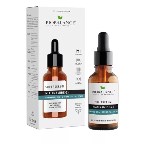 Biobalance Niacinamid Szuperszérum arcra édesgyökérrel és CINK PCA-val 30ml