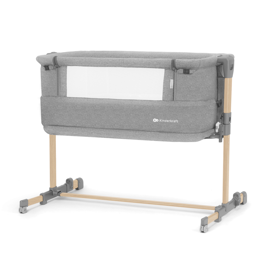 Kinderkraft Neste Grow 2in1 Állítható magasságú babaöböl és kiságy, Light Grey Full Wood