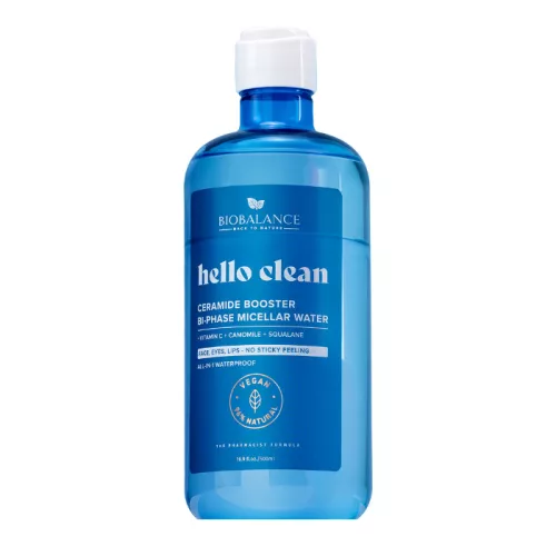 Biobalance Hello Clean Ceramide Booster kétfázisú micellás víz ceramiddal minden bőrtípusra 500ml