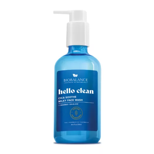 Biobalance Hello Clean Nyugtató tejes arclemosó gél CICA kivonattal száraz, normál és érzékeny bőrre 250ml