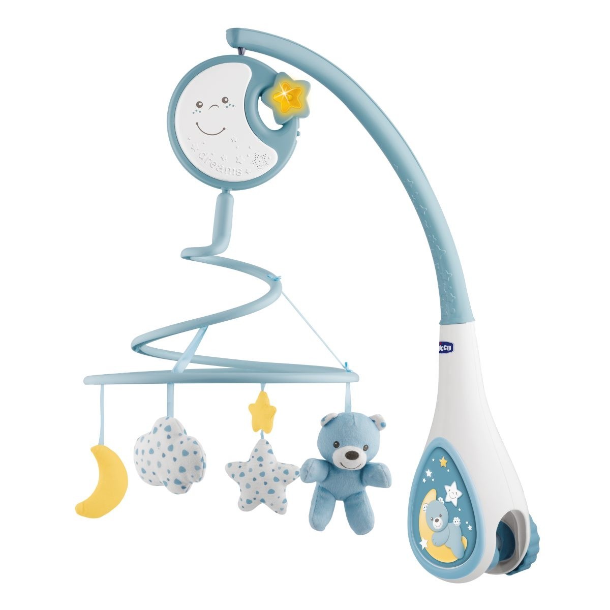 Chicco Next2Dreams 3in1 zenélő forgó, kék