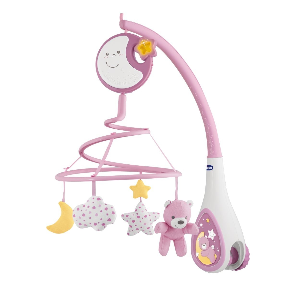 Chicco Next2Dreams 3in1 zenélő forgó, rózsaszín