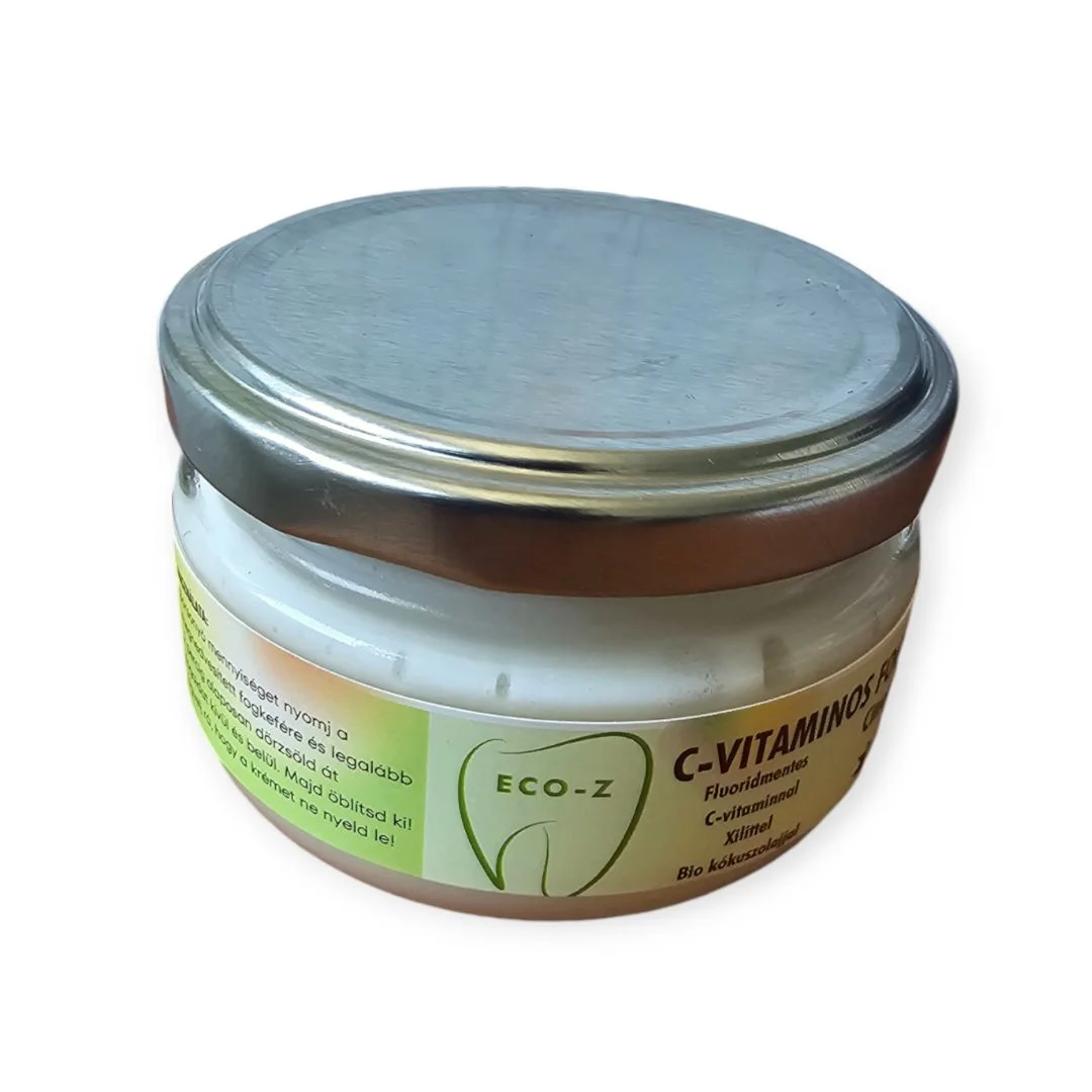 Eco-Z C-vitaminos fogkrém üvegben, Citrom és Menta, 75ml