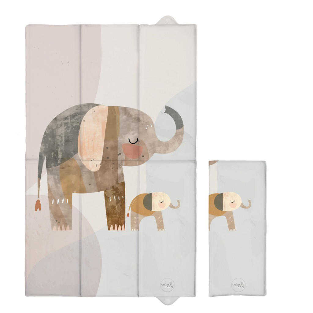 Ceba Baby BASIC összehajtható pelenkázó alátét 80x50cm, Elephant Family
