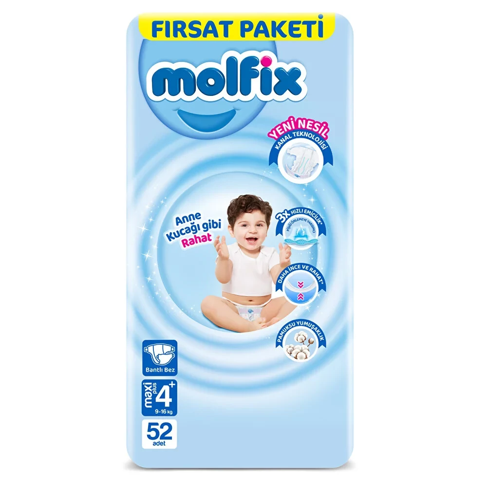 Molfix pelenka 4+ maxi plus (9-16kg) 52db