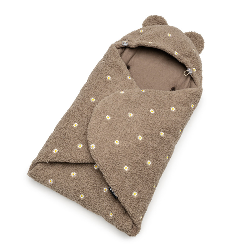 T-Tomi Teddy Wrapper bundazsák pólya hordozóba, Barna virágok