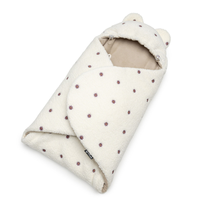T-Tomi Teddy Wrapper bundazsák pólya hordozóba, Bézs virágok