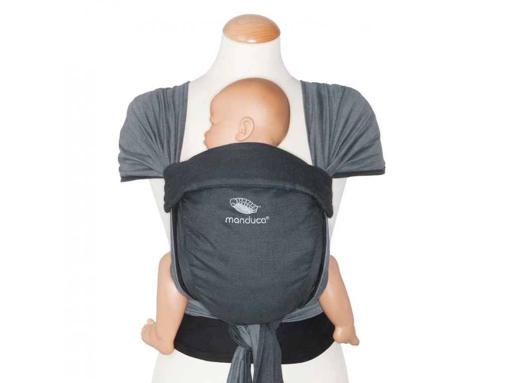 Manduca Twist csípőbarát biopamut félcsatos babahordozó, Anthracite-Black