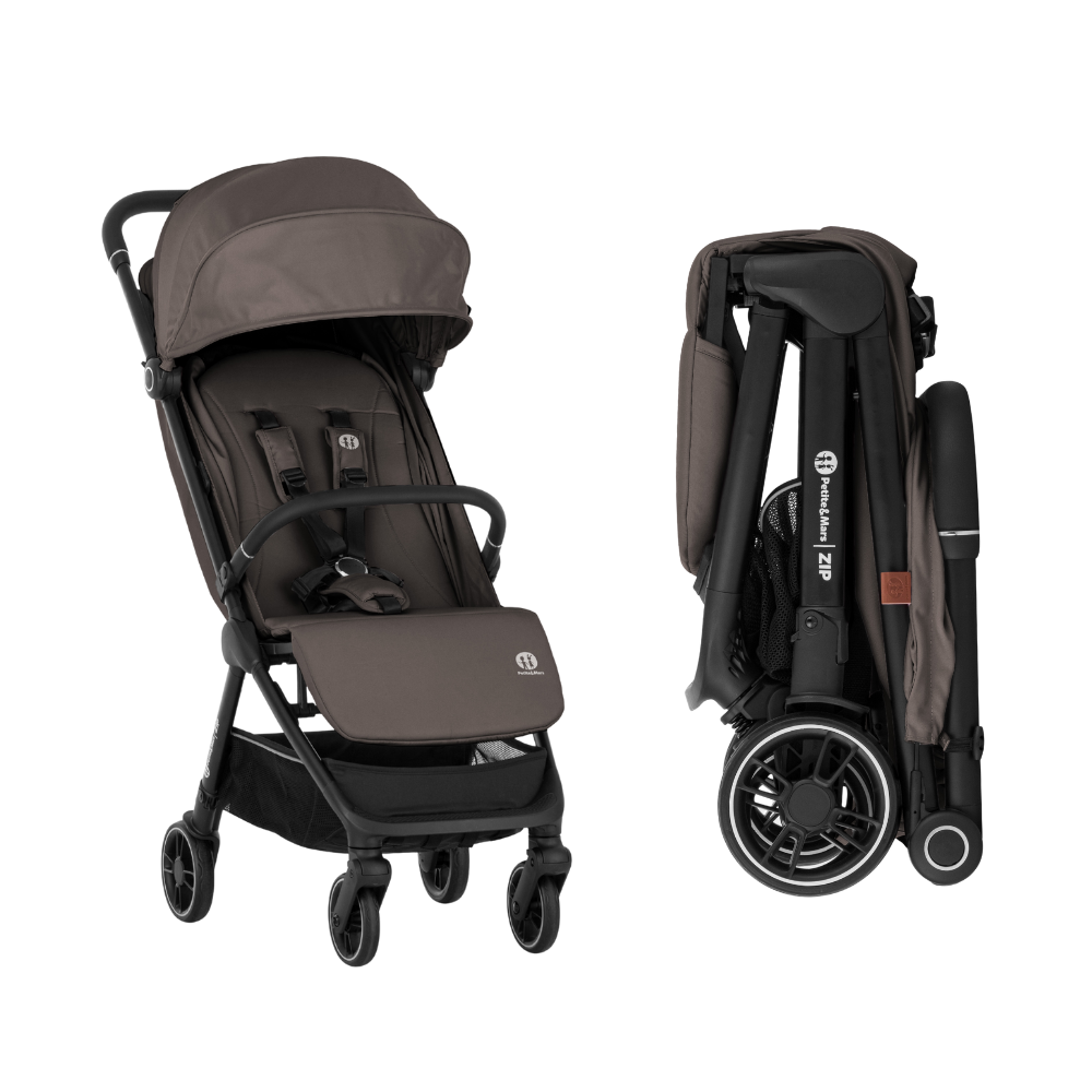 Petite&Mars Zip Cabin Size kézipoggyász méretű babakocsi, Creamy Cocoa