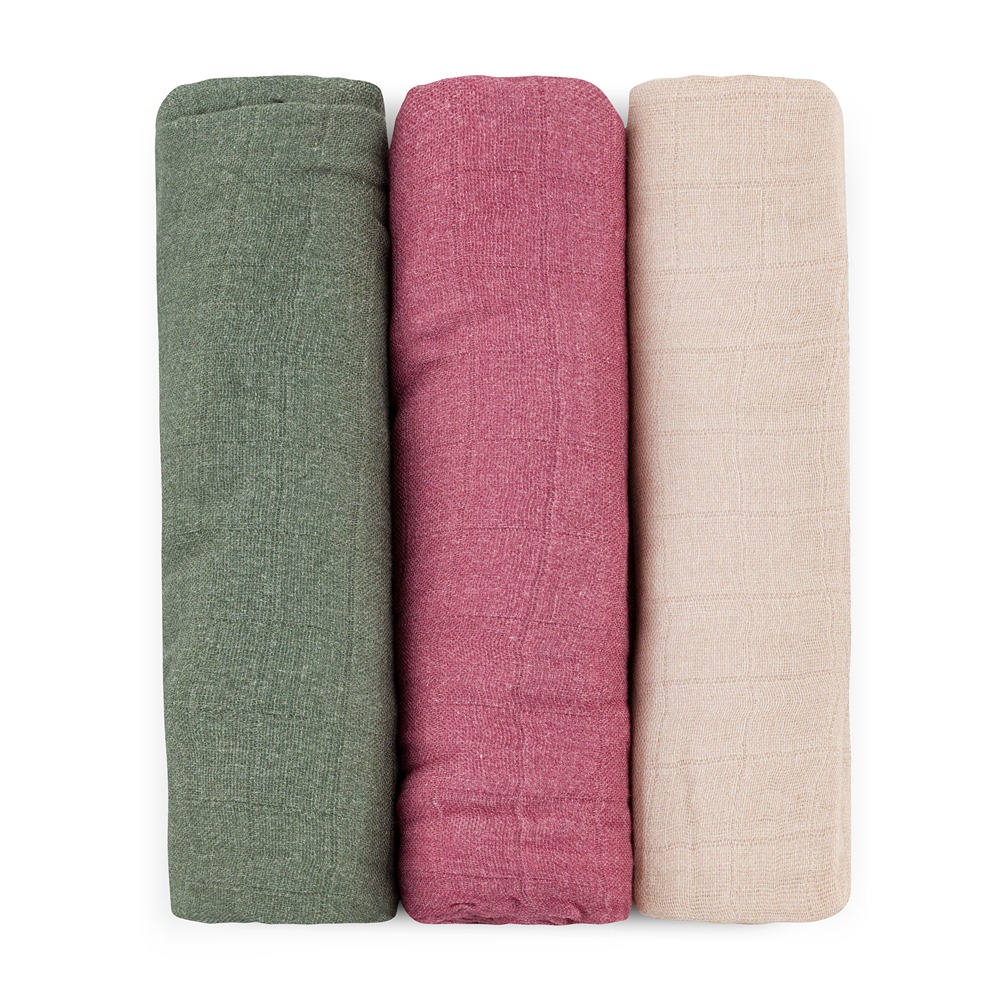 Petite&Mars Moussy bambusz muszlin pelenka 68x68cm, Botanic Tones, 3db