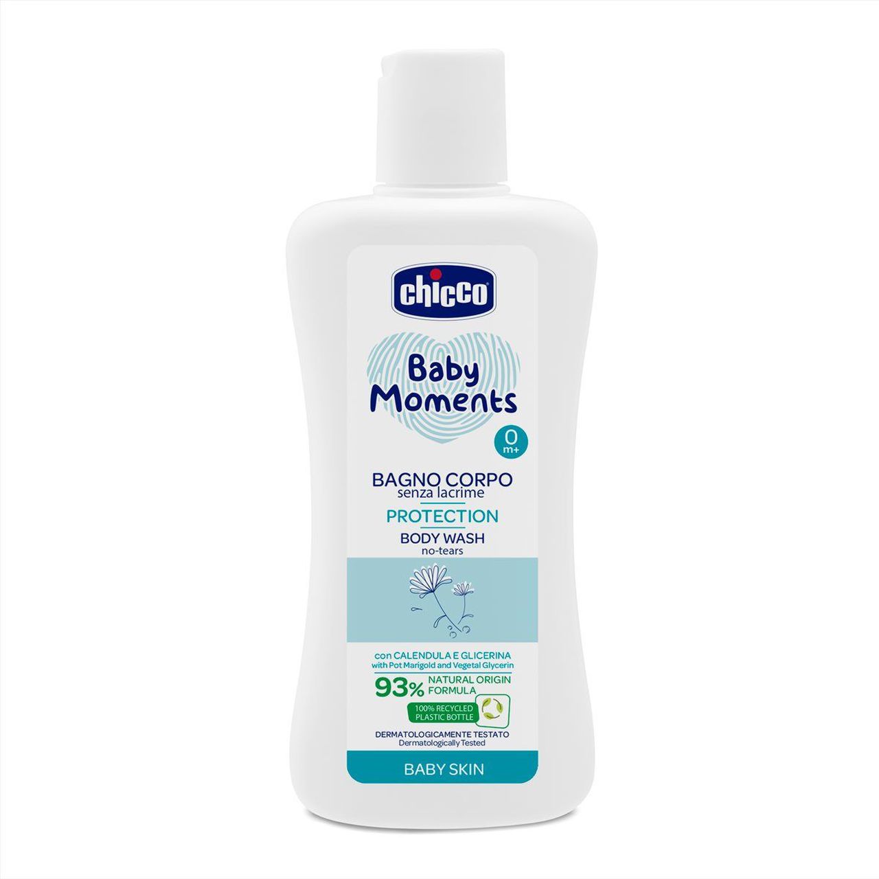 Chicco Baby Moments Protection babafürdető 93% természetes összetevőkkel 200ml