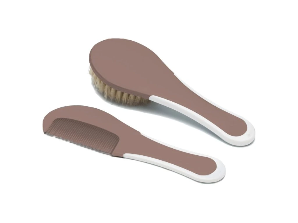 Bébé-Jou Fésű és hajkefe természetes sörtével, Mocha Mousse