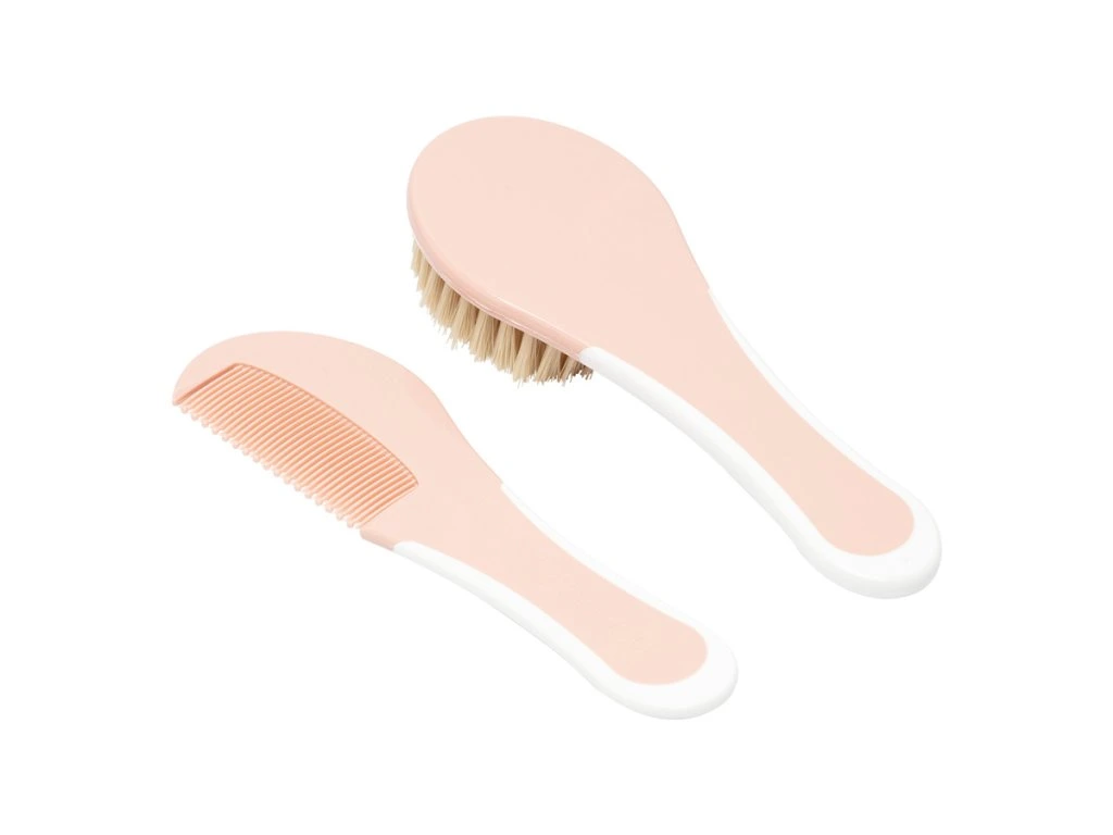 Bébé-Jou Fésű és hajkefe természetes sörtével, Pale Pink