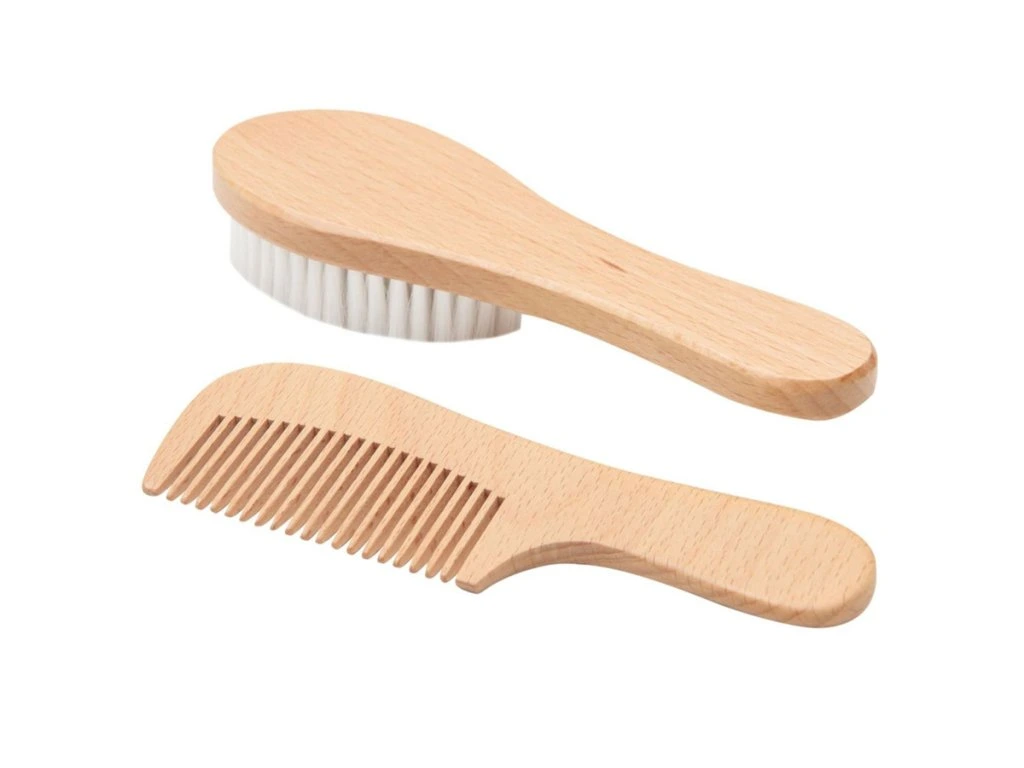 Bébé-Jou Fa fésű és hajkefe természetes sörtével, Bohemian Garden