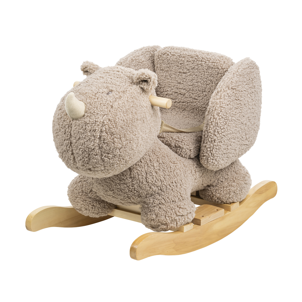 Nattou hintázó Teddy plüss állatka 10-36hó, Orrszarvú bézs