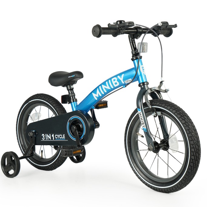 QPlay Miniby 14" 3in1 kerékpár, Blue