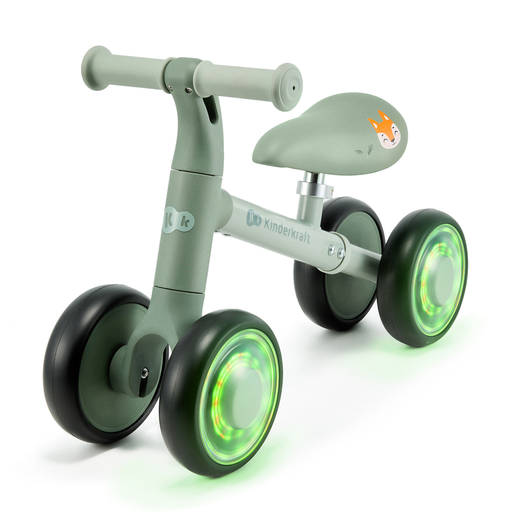 Kinderkraft Cutie Flash mini futóbicikli világító kerekekkel, Zöld