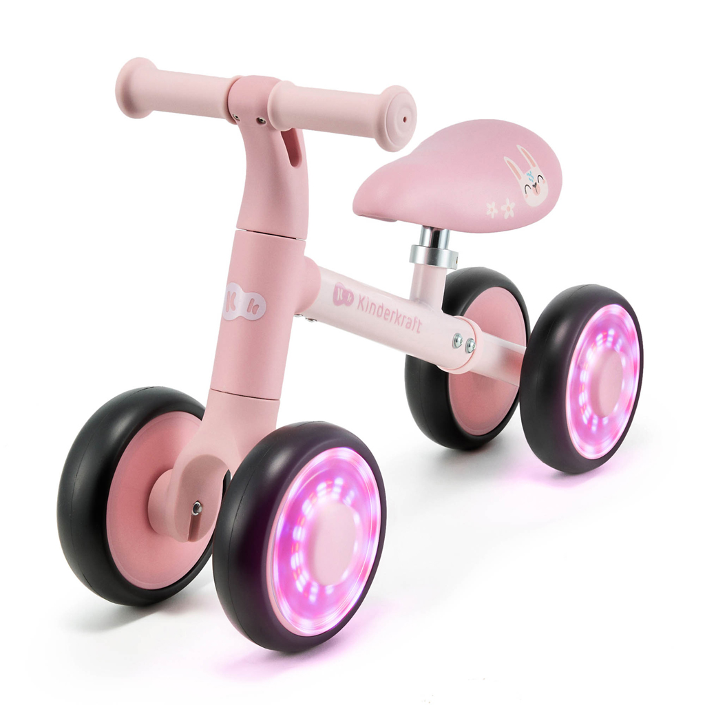 Kinderkraft Cutie Flash mini futóbicikli világító kerekekkel, Rózsaszín