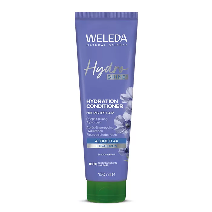 WELEDA Hydro Shine Hidratáló és ragyogást fokozó hajkondicionáló alpesi lennel és hialuronsavval 150ml