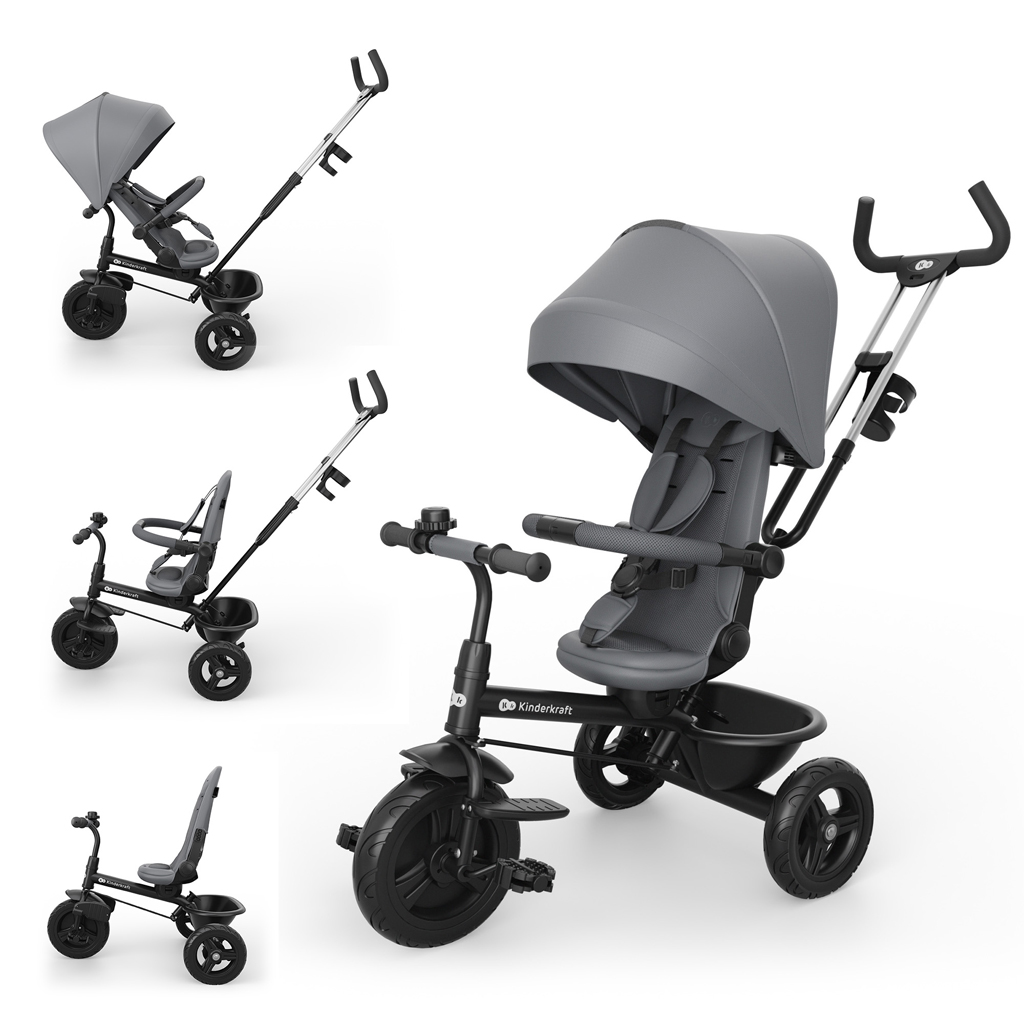 Kinderkraft Aston 2 Plus tricikli, Szürke