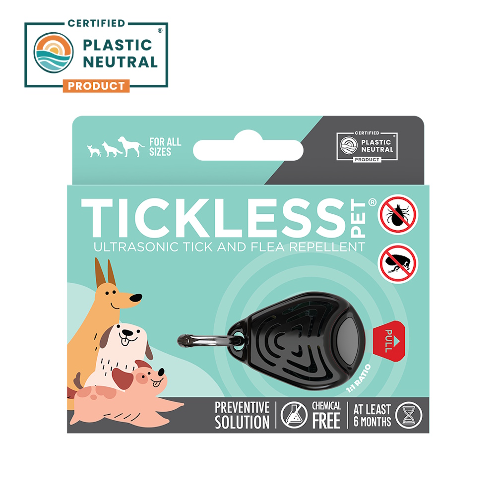 Tickless PET Ultrahangos kullancs- és bolhariasztó medál kisállatoknak, Fekete