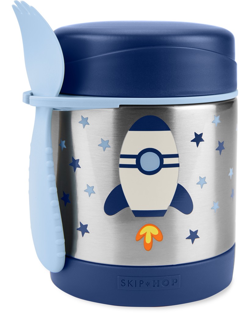 SKIP HOP Spark Style rozsdamentes acél ételtároló termosz evőeszközzel 325ml Rakéta
