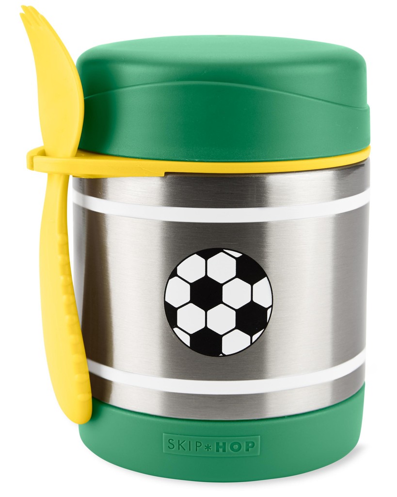 SKIP HOP Spark Style rozsdamentes acél ételtároló termosz evőeszközzel 325ml Foci