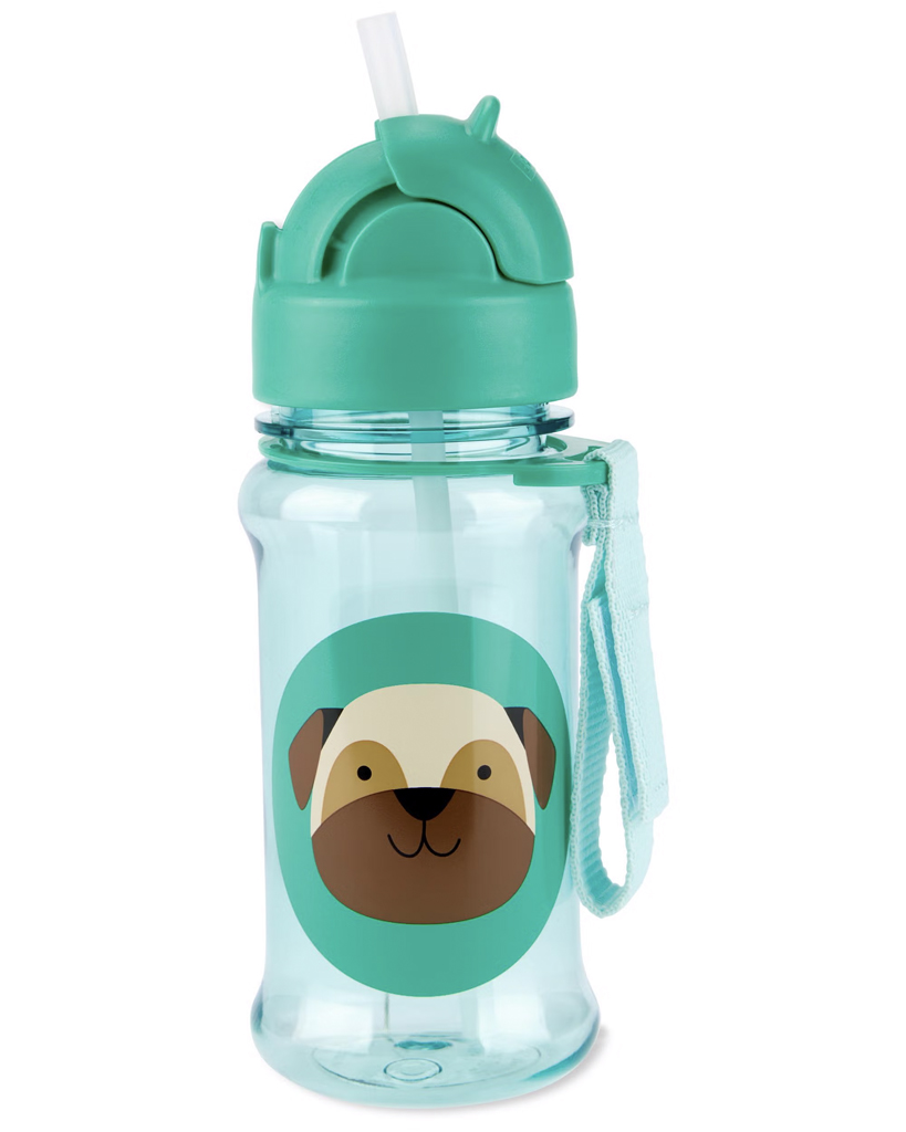 SKIP HOP Zoo Tritan Szívószálas kulacs 355ml, Mopsz