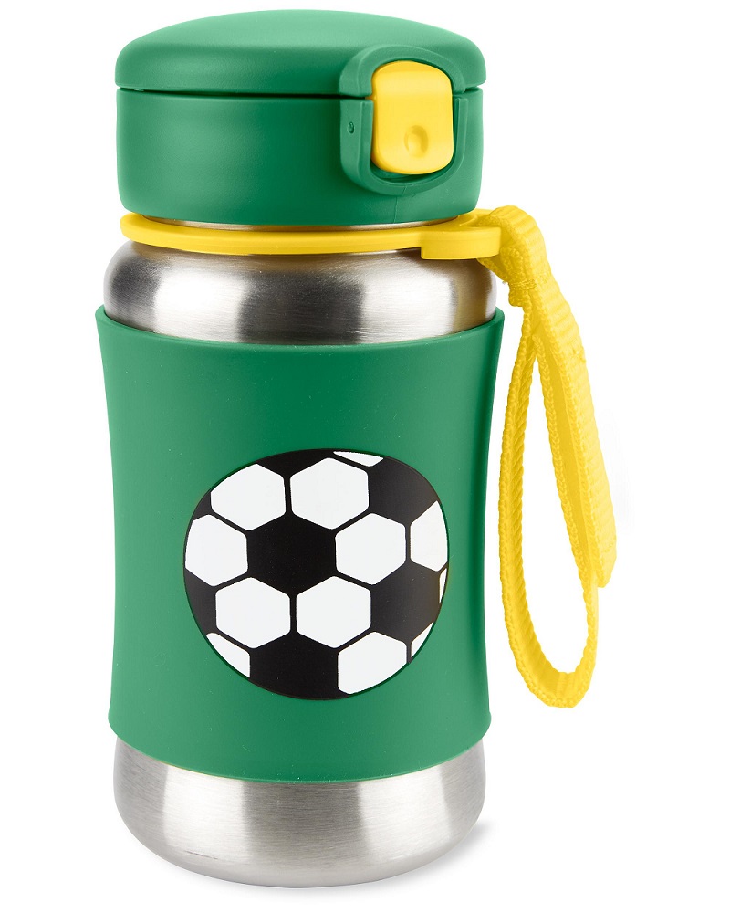 SKIP HOP Spark Style Rozsdamentes acél szívószálas kulacs 350ml, Foci