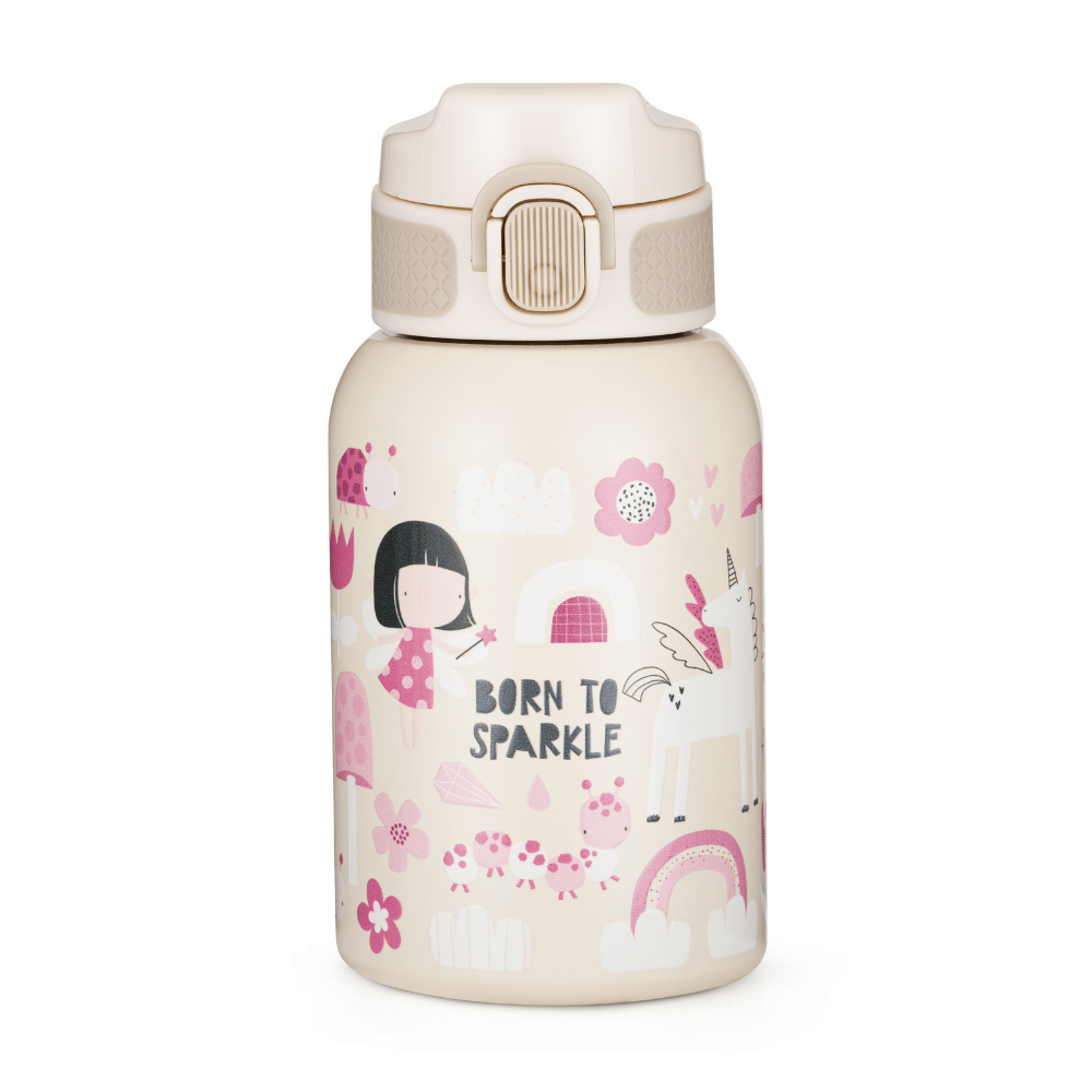Petite&Mars Rozsdamentes acél termosz kulacs szívószállal 350ml, Twinkling Fairy
