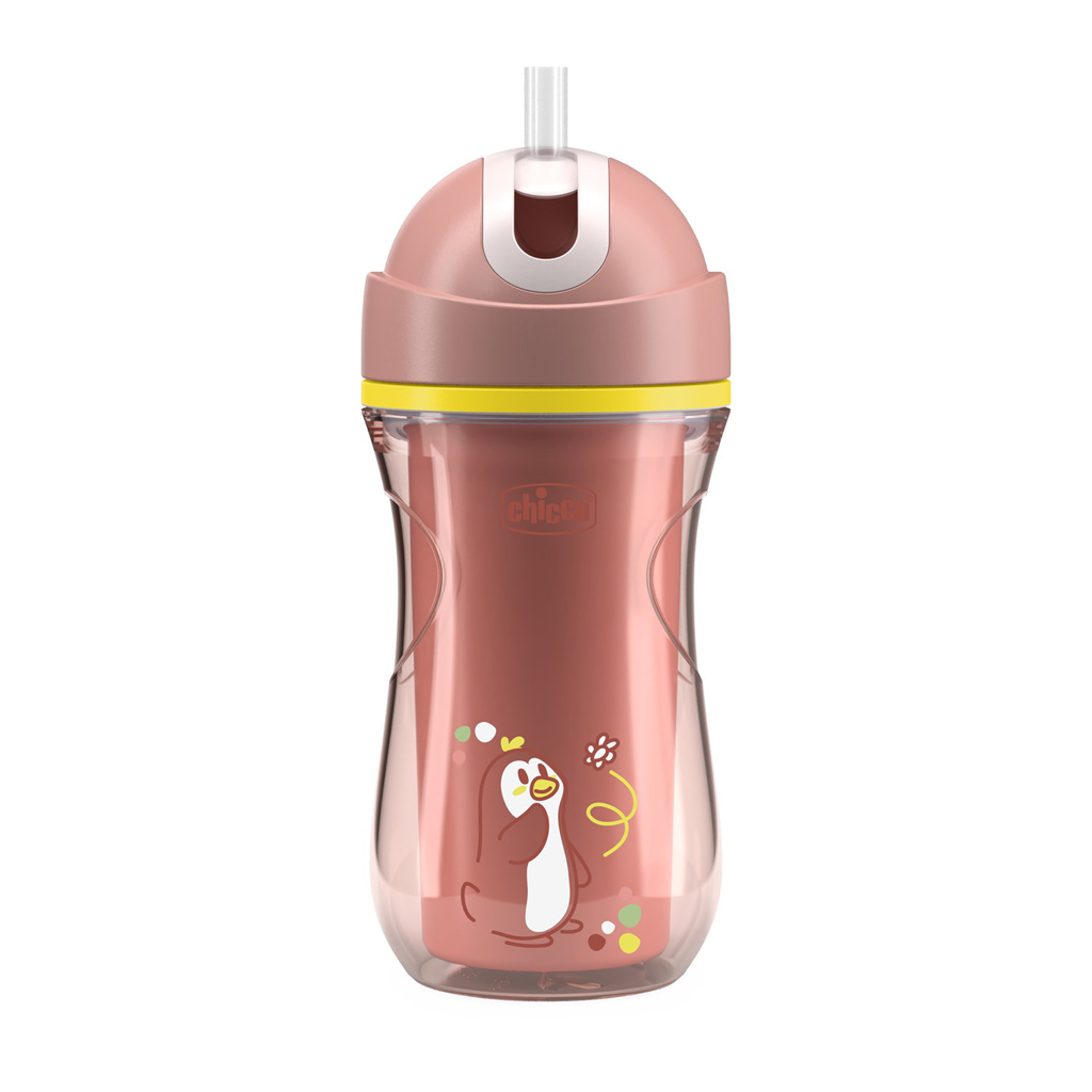 Chicco duplafalú thermo sport kulacs szívószállal 266ml, Barack