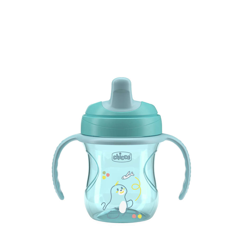 Chicco Training Cup csőrös pohár fogantyúval 200ml, Türkiz