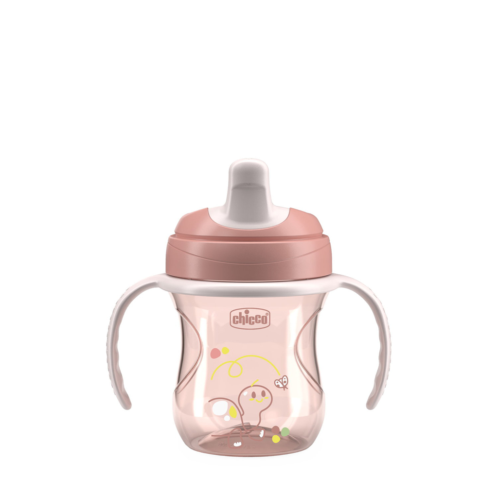 Chicco Training Cup csőrös pohár fogantyúval 200ml, Barack