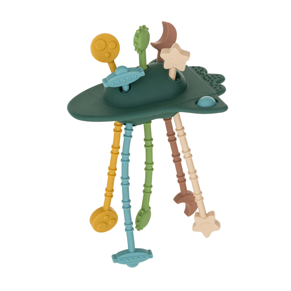 Petite&Mars Crazy Rocket Szilikon érzékszervi játék, Misty Green