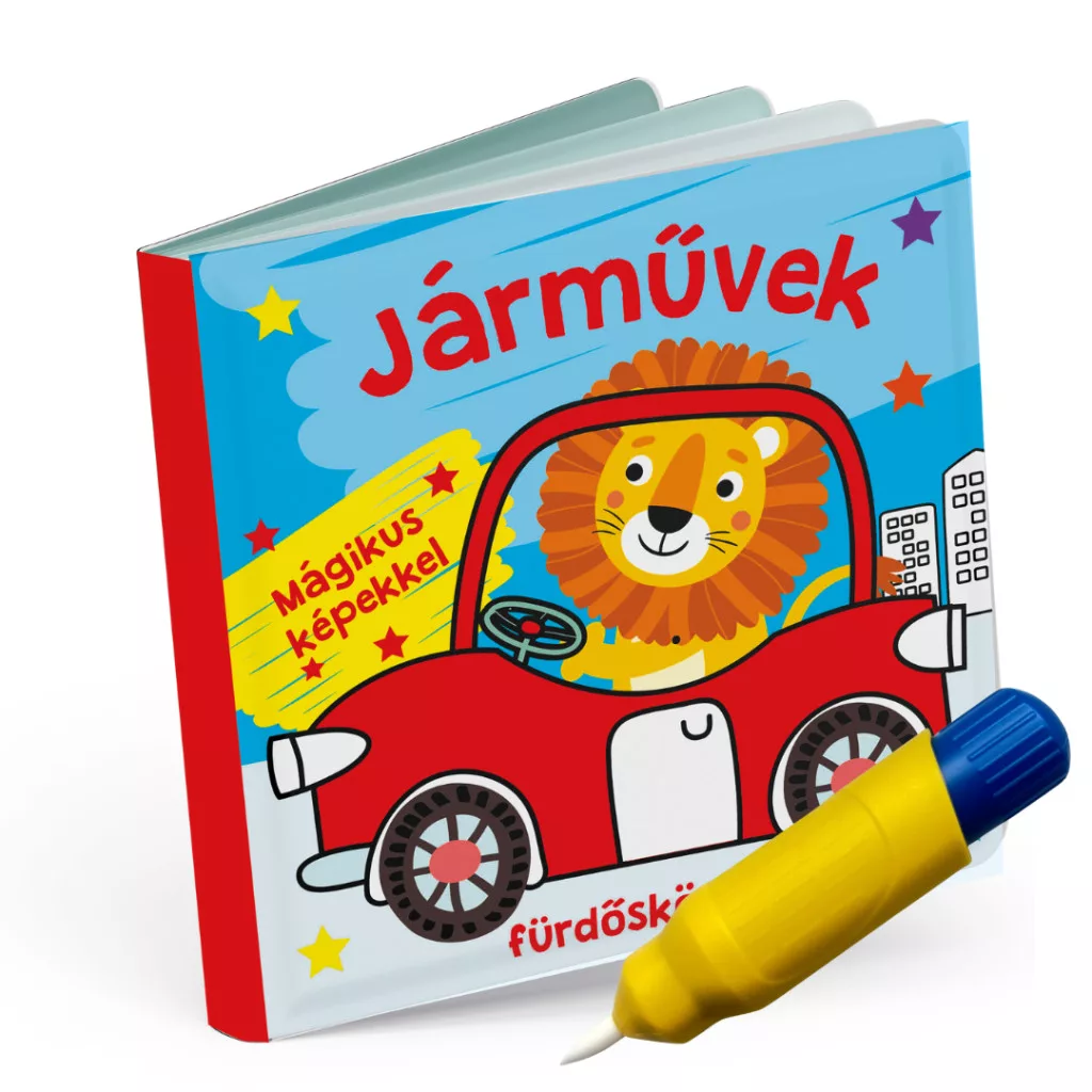 Járművek fürdőskönyv - színváltós, mágikus képekkel