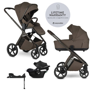 EASYWALKER Zoey 3in1 Kombinált babakocsi, Chestnut Brown + CYBEX Aton B2 i-Size + bázistalp
