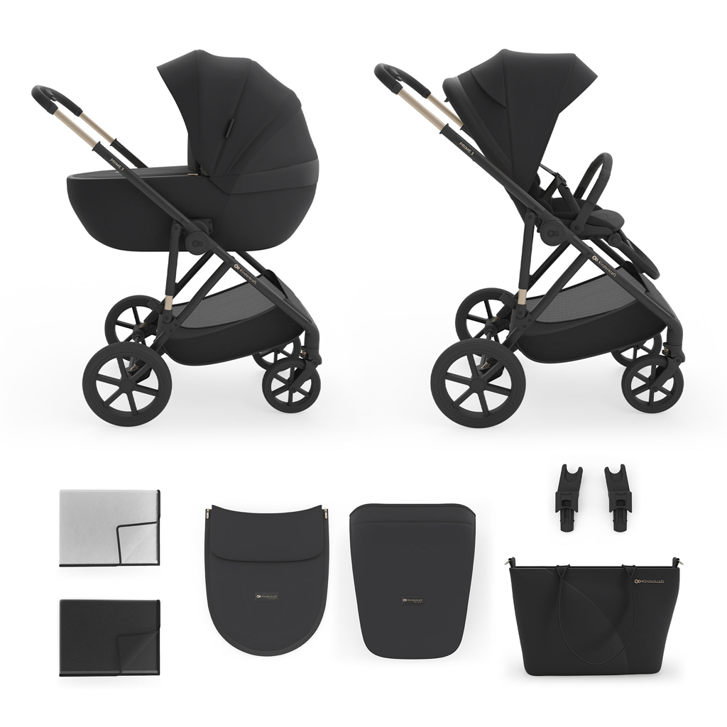 Kinderkraft Prime 3 2in1 babakocsi szett, Venezian Black