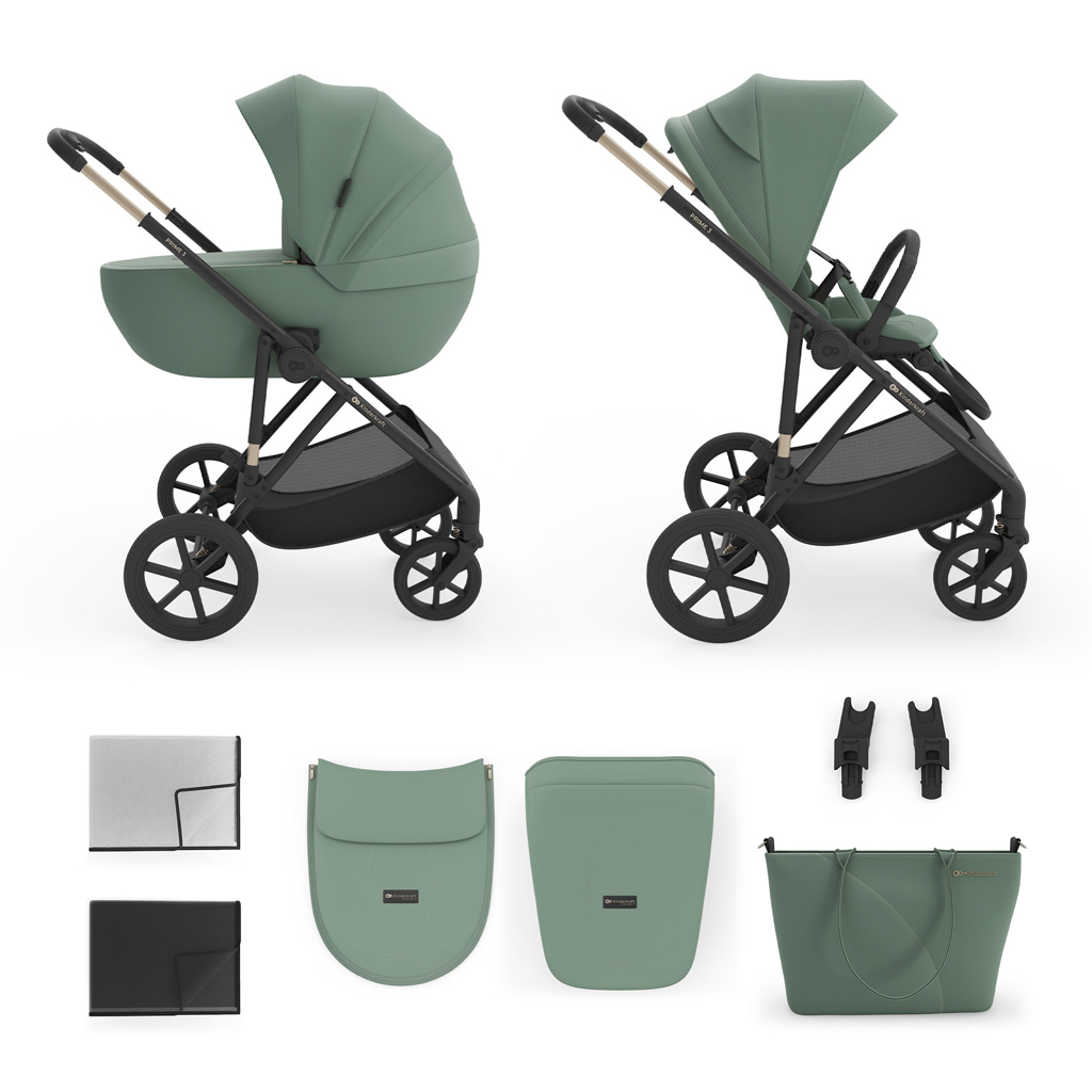 Kinderkraft Prime 3 2in1 babakocsi szett, Dark Green