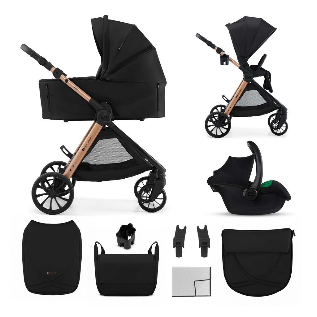 Kinderkraft Vesto 2 3in1 babakocsi szett, Black