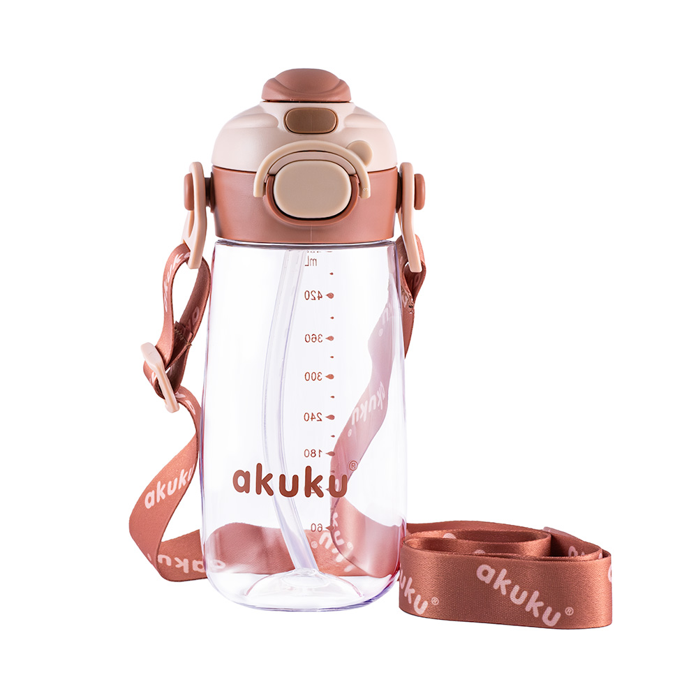 Akuku vállpántos 2in1 tritan kulacs szívószállal és ivócsőrrel 480ml, Cappuchino