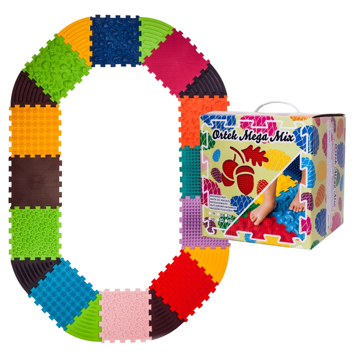 ORTEK Puzzle Szenzoros szőnyeg 12db négyzet + 8db háromszög