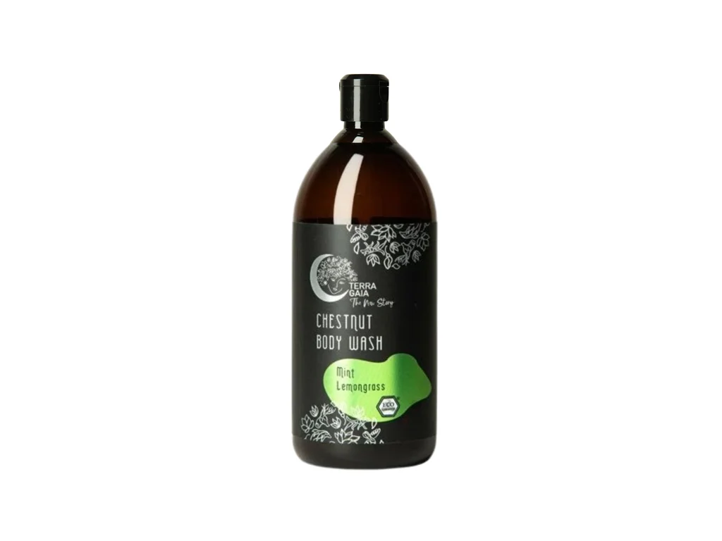Terra Gaia Gesztenye Tusfürdő Mentával és Citromfűvel, 1liter